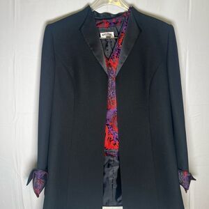 Kasper Black Blazer with Vibrant Lining